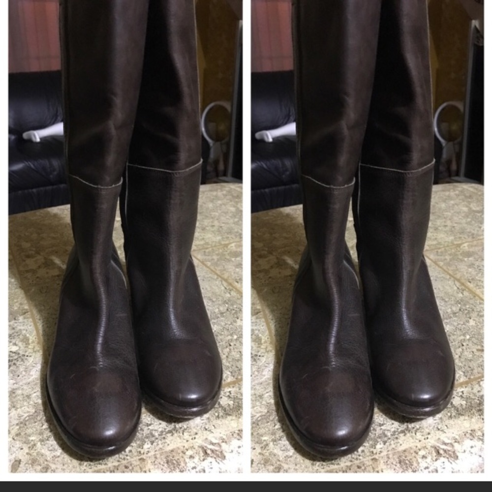 Steven by Steve Madden! Brwn leather pull up boots